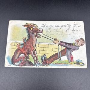 Early 1900's Man & Mule Used Postmark Pennsylvania
